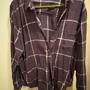 Sonoma Women's Purple Plaid Button Down Shirt